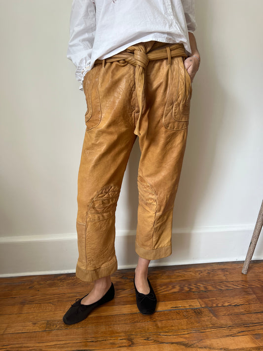 Marni Leather Moto Pants