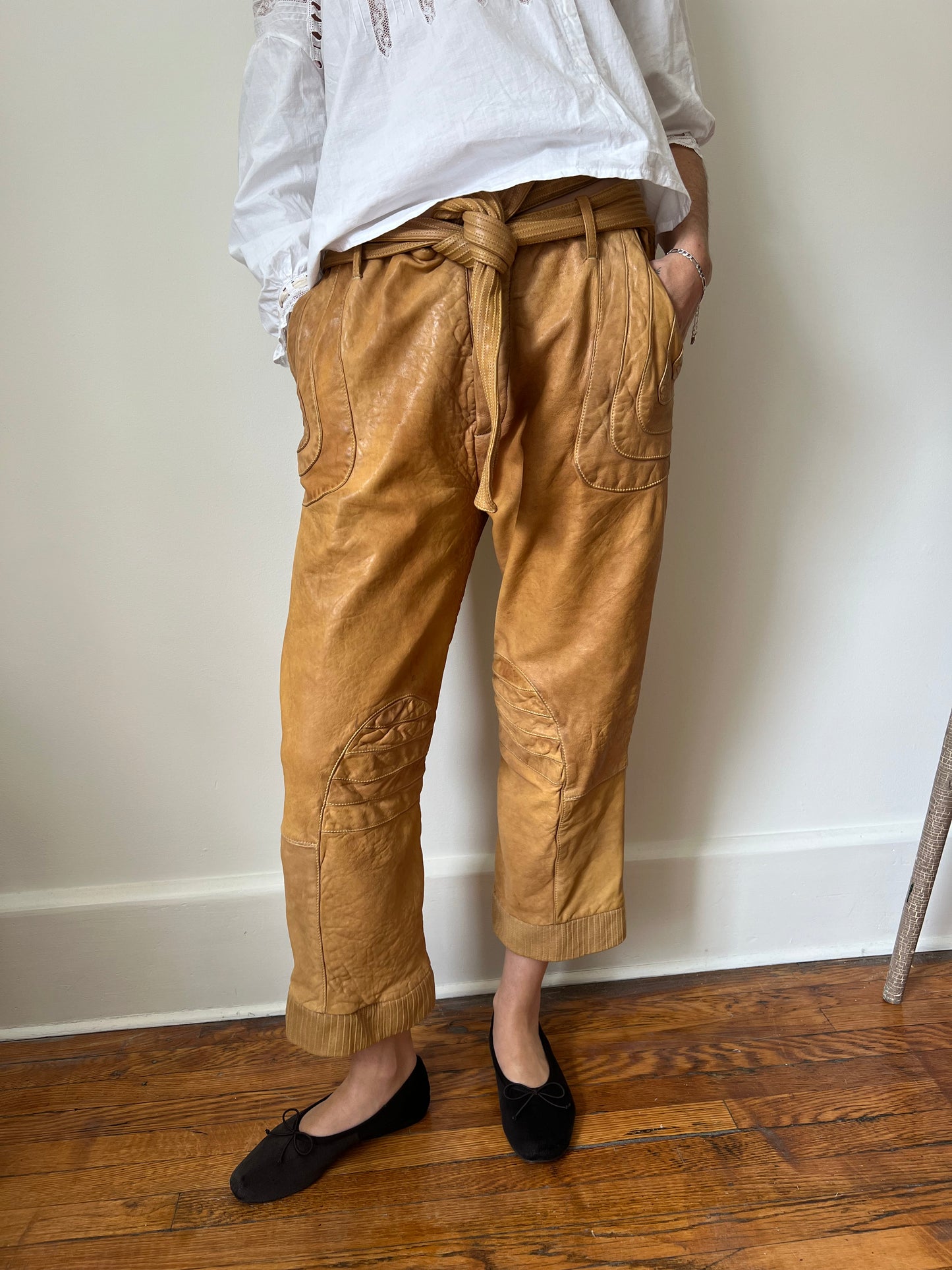 Marni Leather Moto Pants