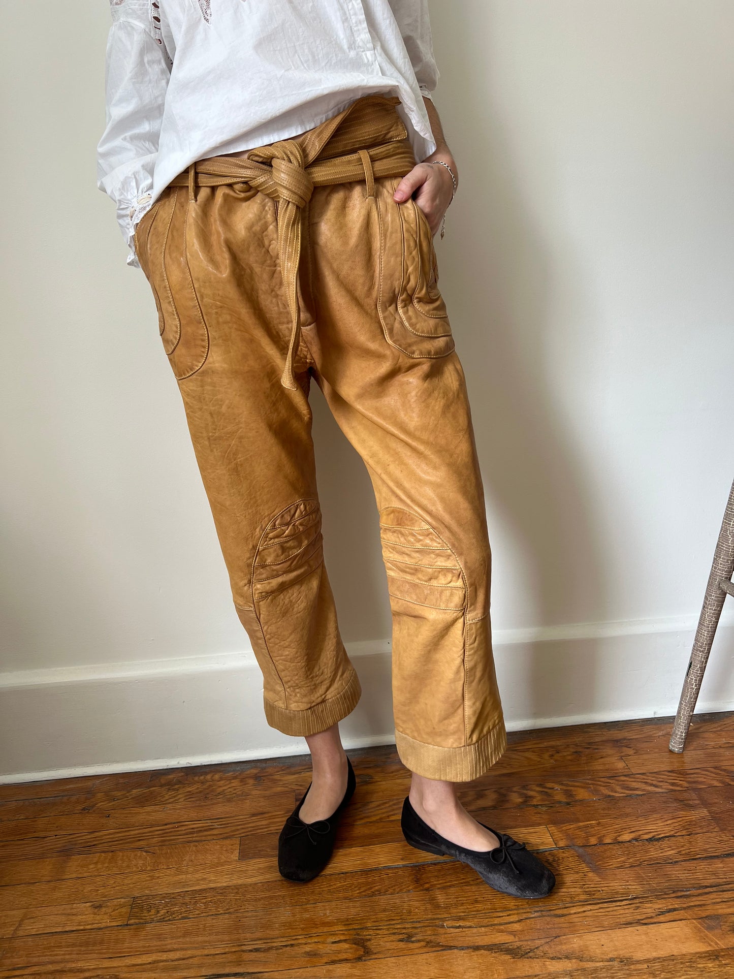 Marni Leather Moto Pants