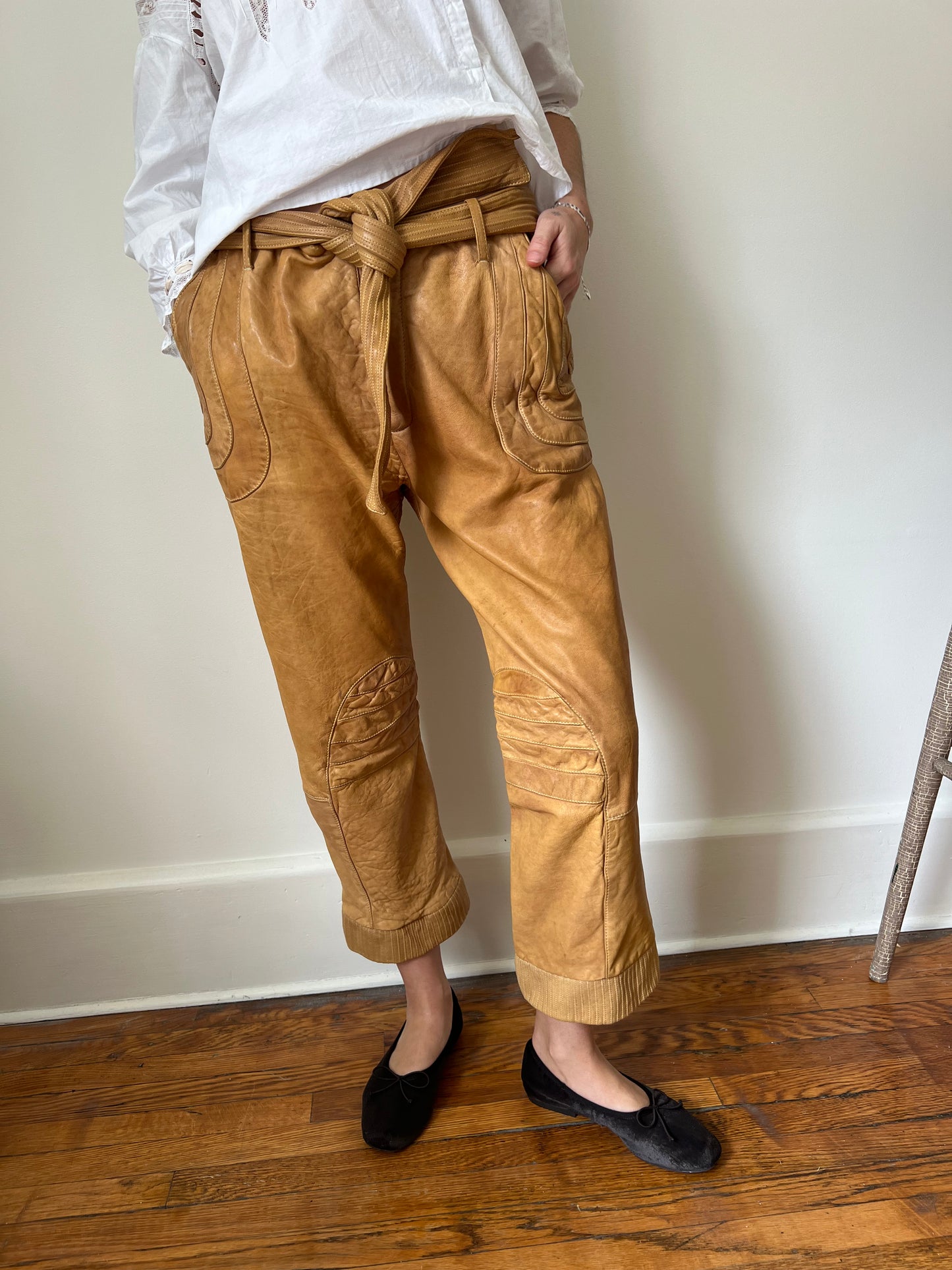 Marni Leather Moto Pants
