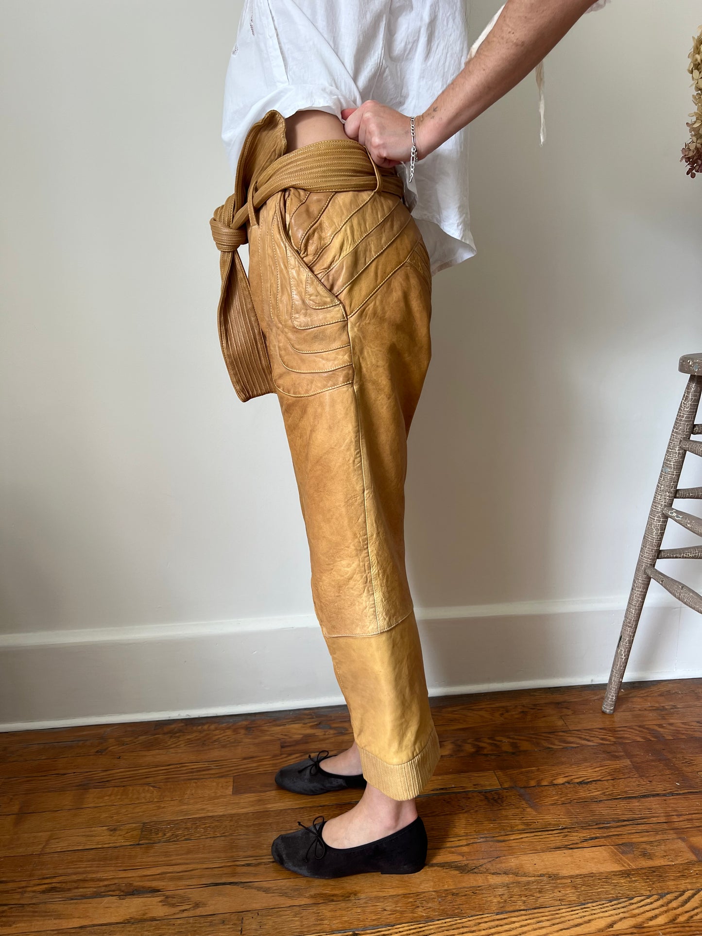 Marni Leather Moto Pants