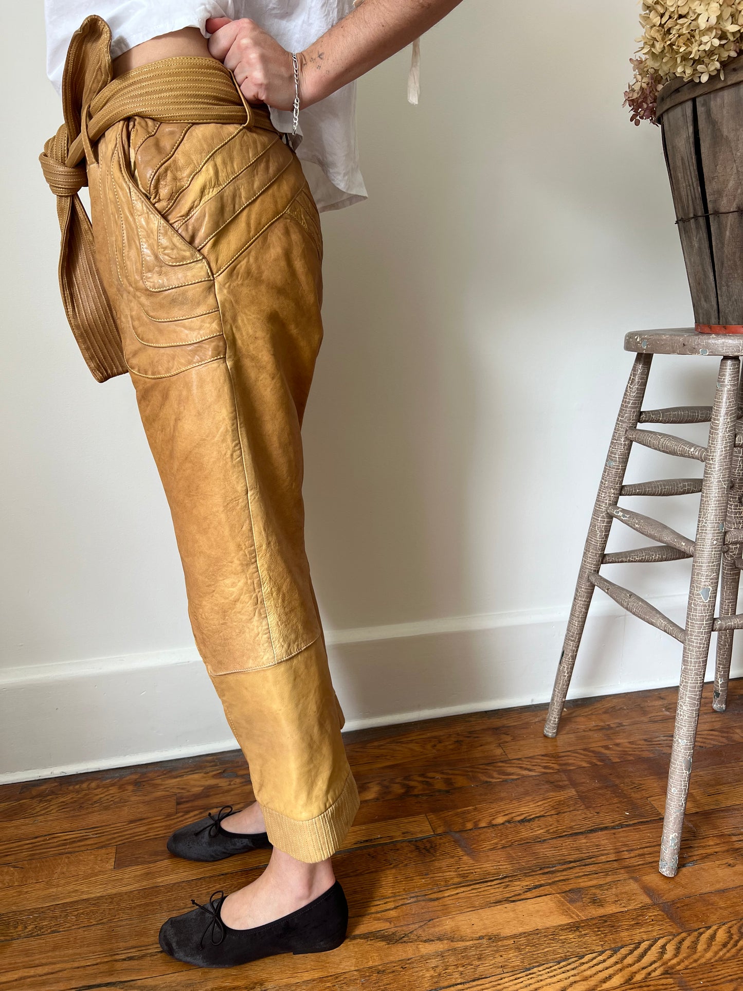 Marni Leather Moto Pants