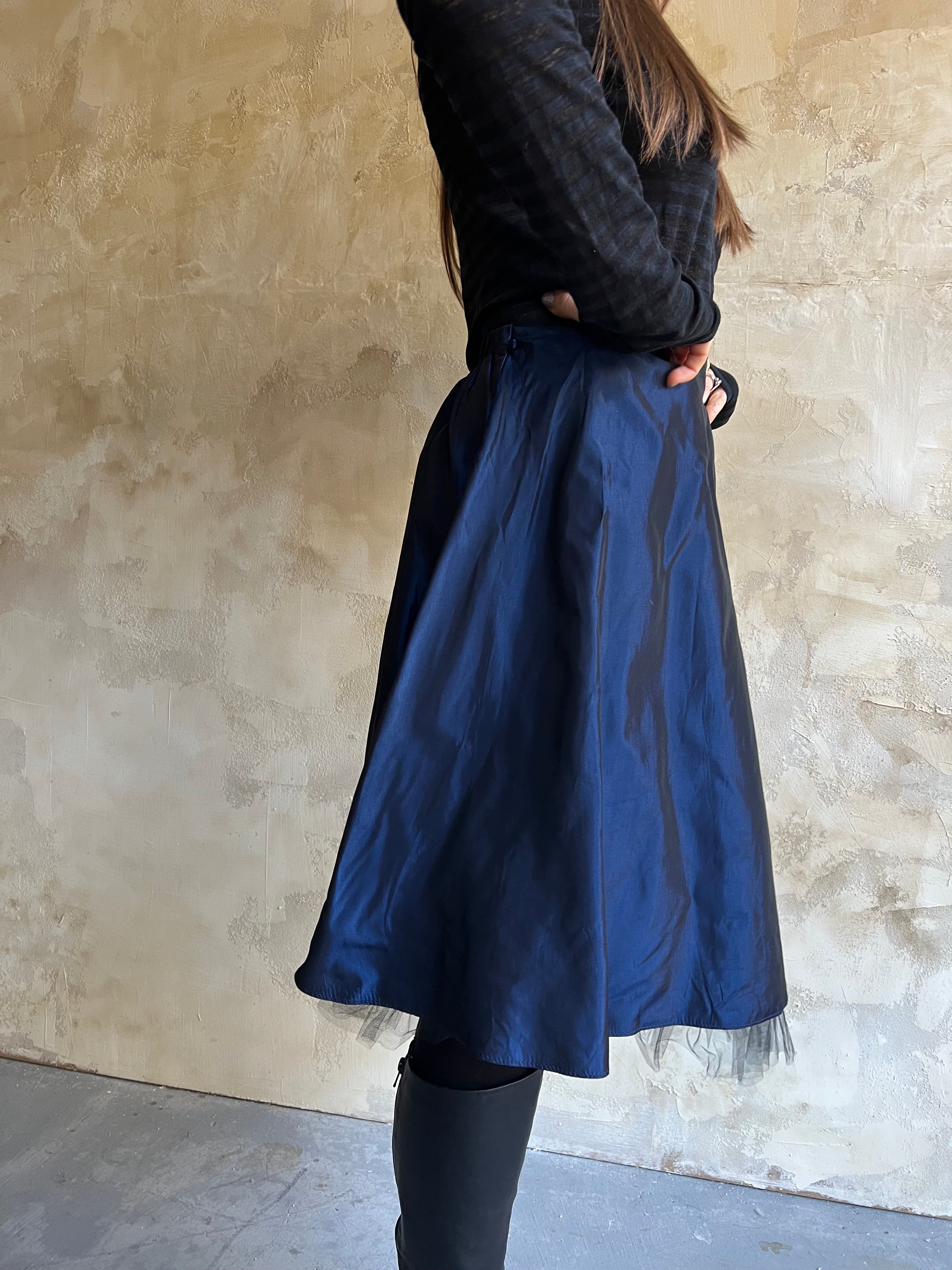 Blue Taffeta Skirt