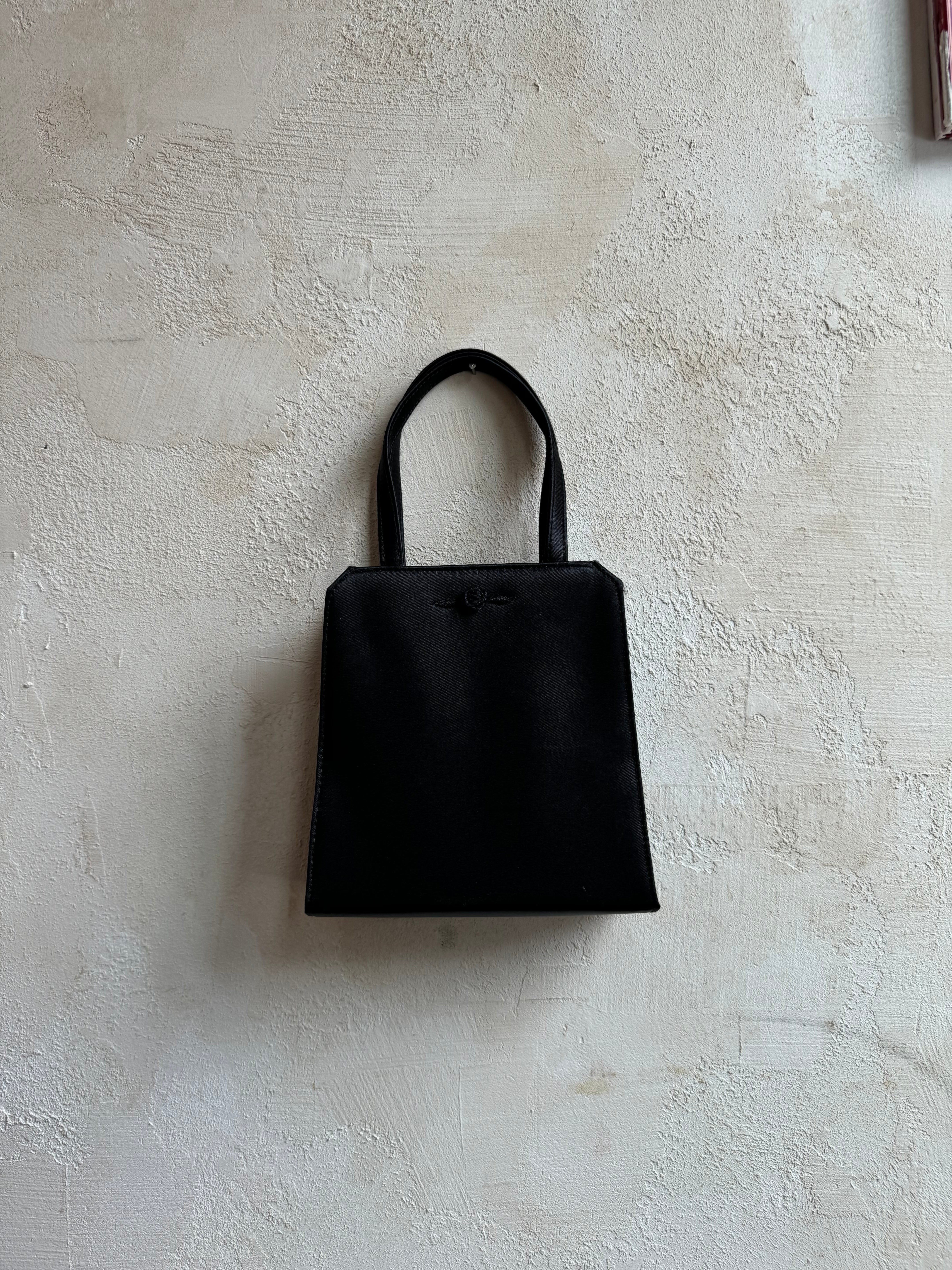 Satin Black Bag With Rosette