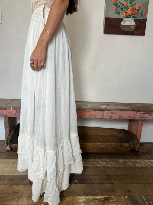Off-White Ruffled Edwardian Skirt