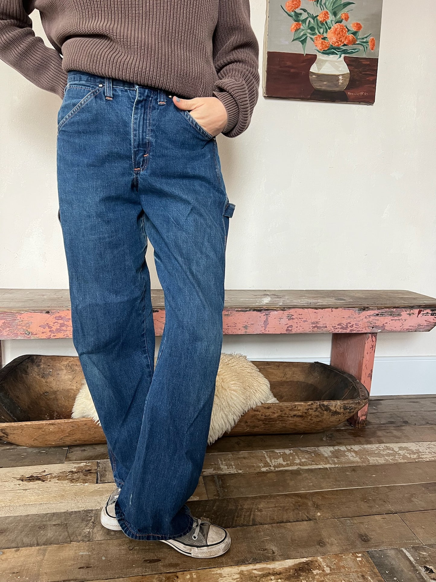 Dark Wash Painter Denim Pant