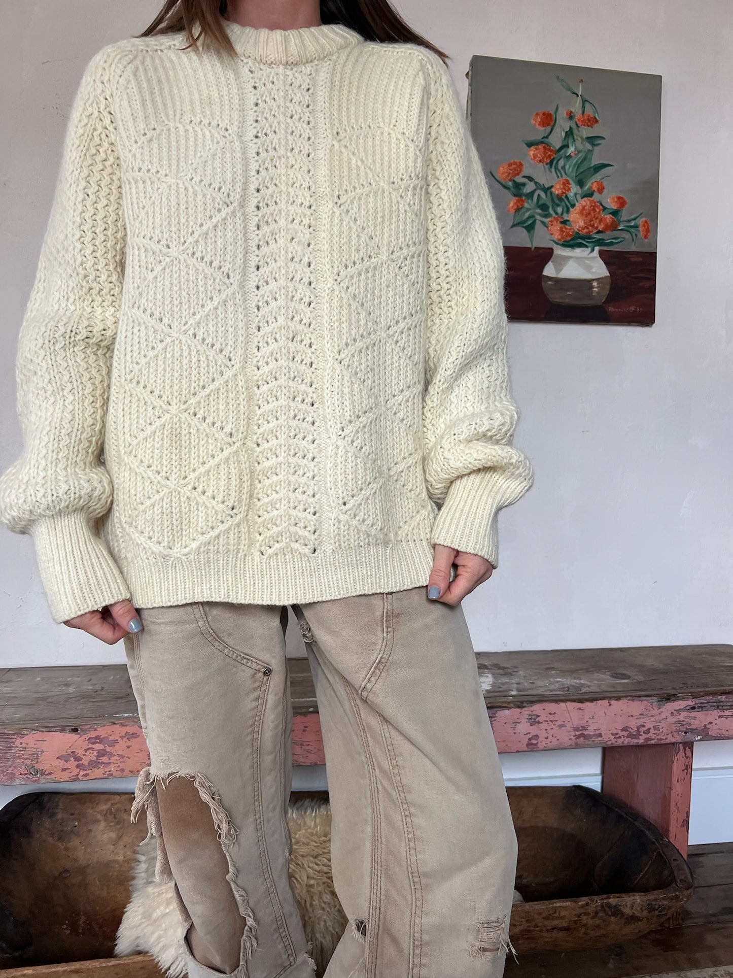 Cream British Wool Sweater