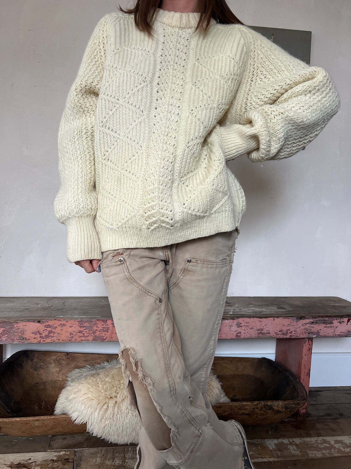 Cream British Wool Sweater