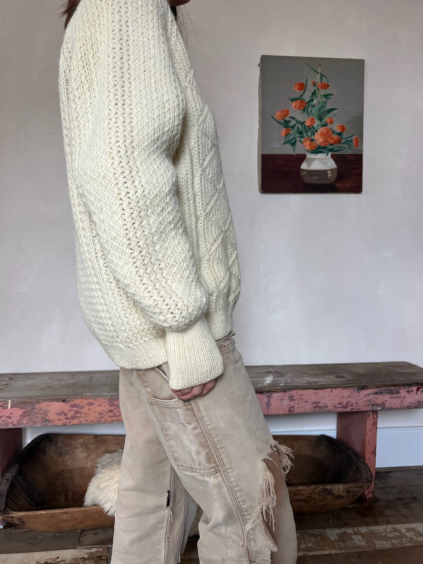 Cream British Wool Sweater