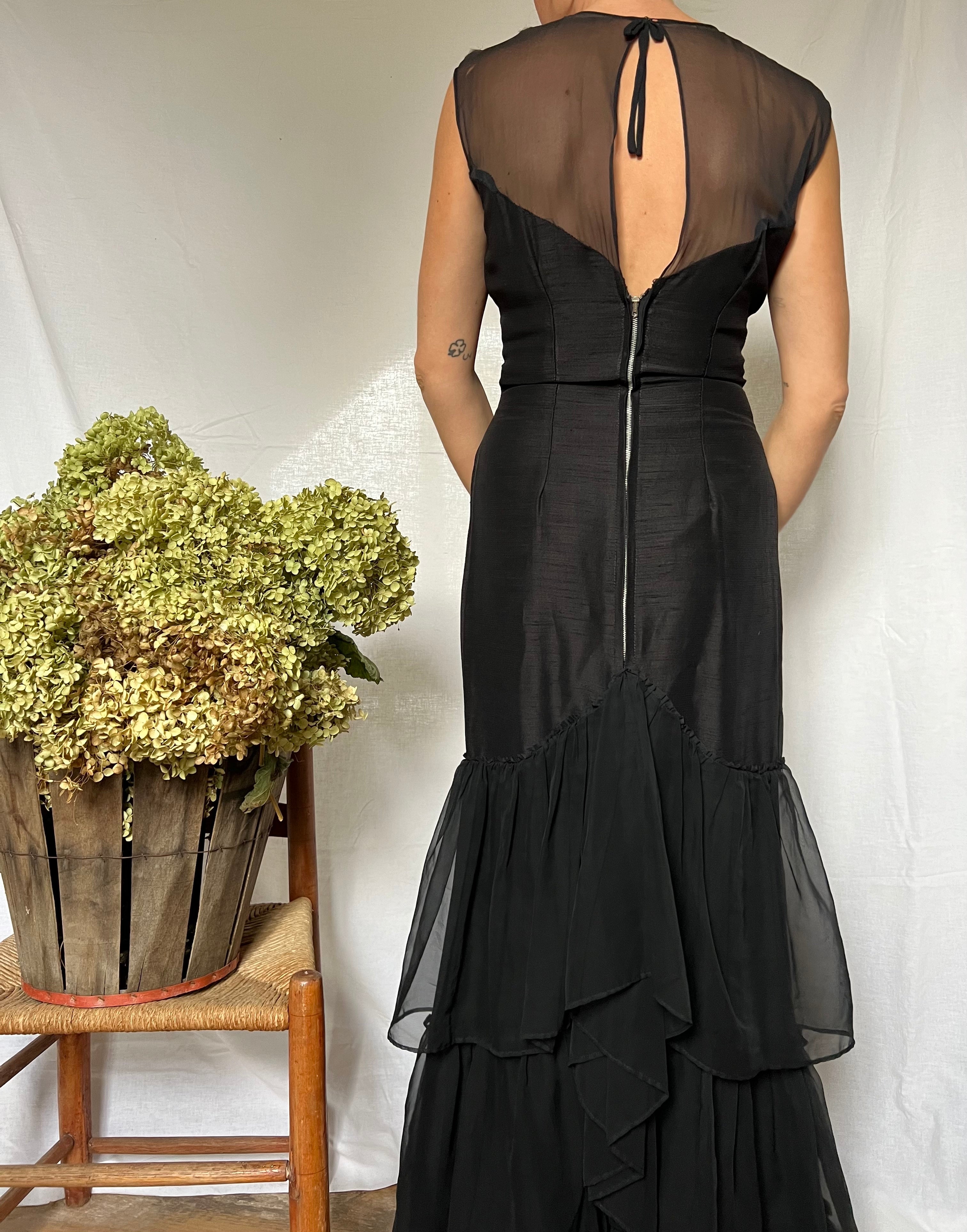 Long Black Ruffle Dress – The Wanderly