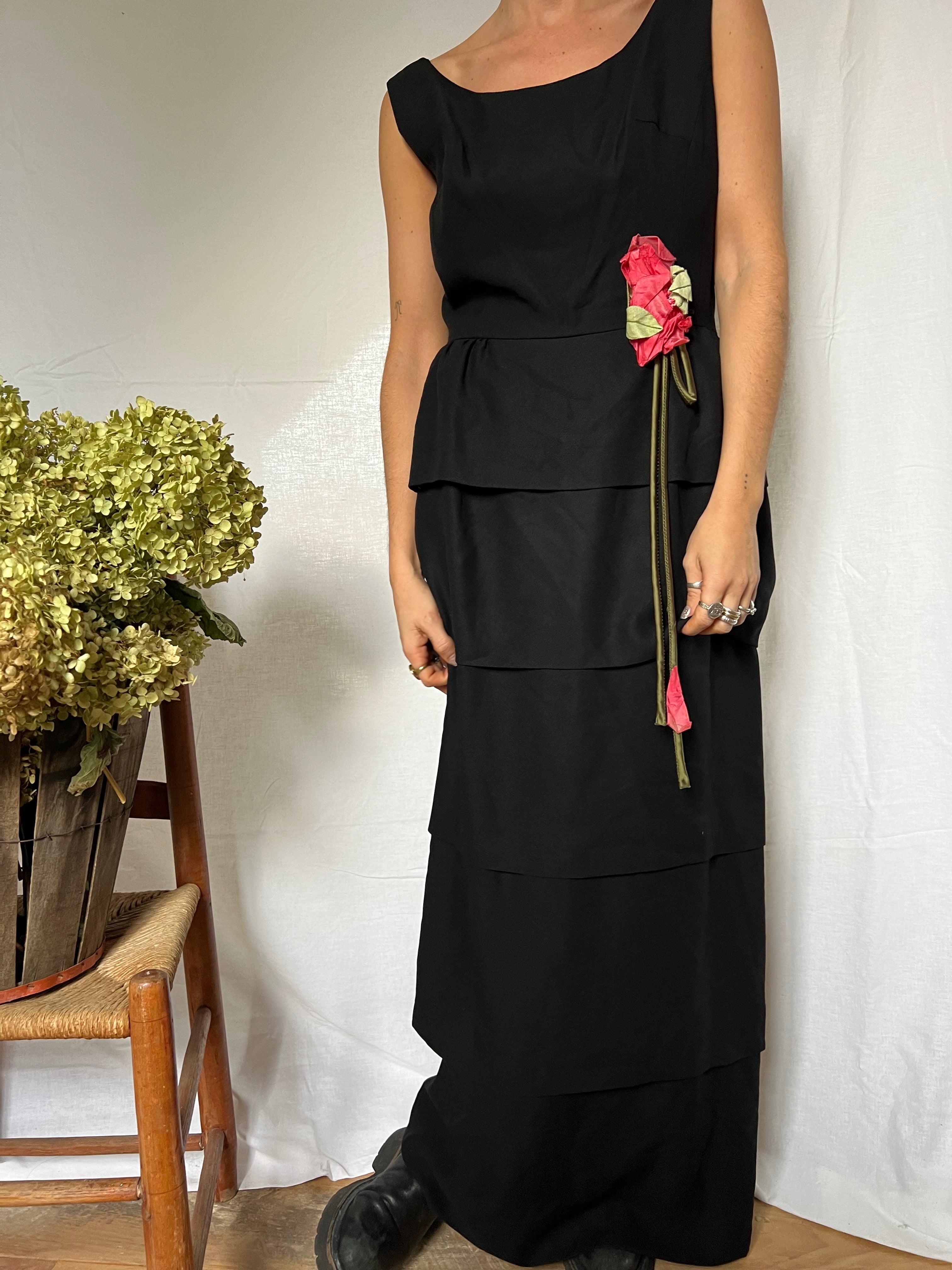 Long Black Ruffle Dress – The Wanderly