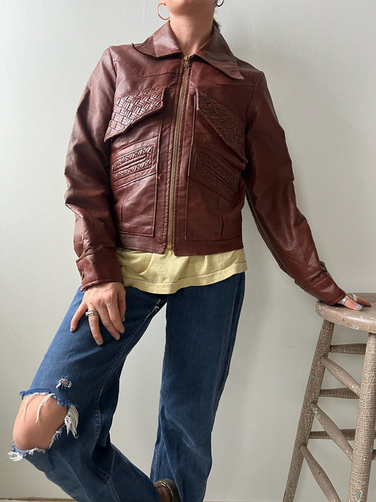 70s Brown Pleather Jacket