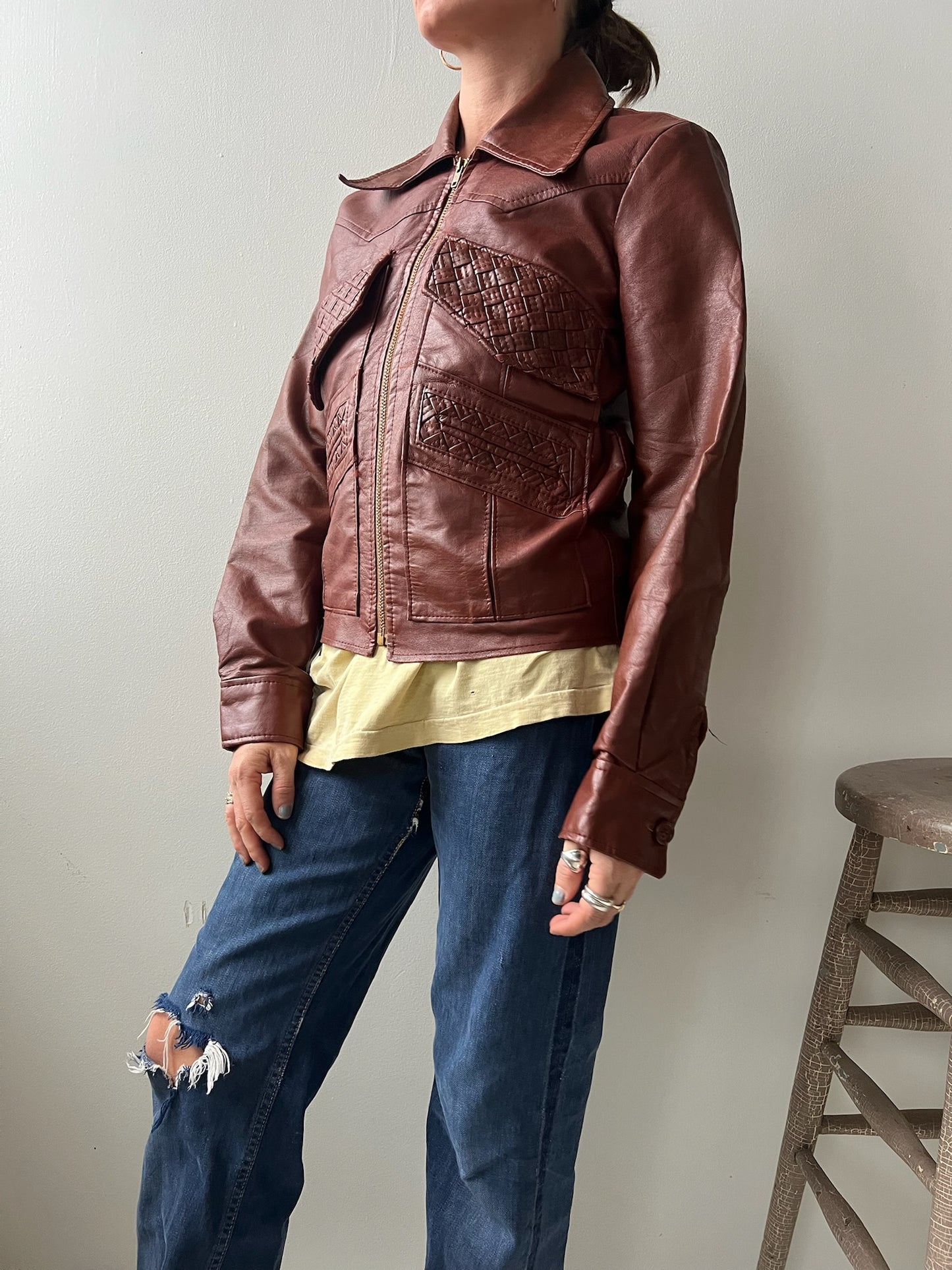70s Brown Pleather Jacket