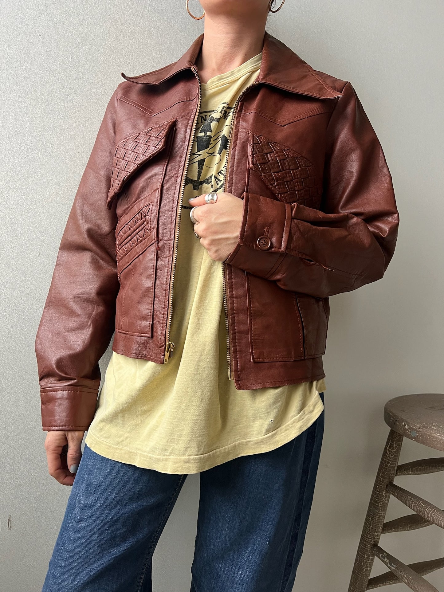 70s Brown Pleather Jacket