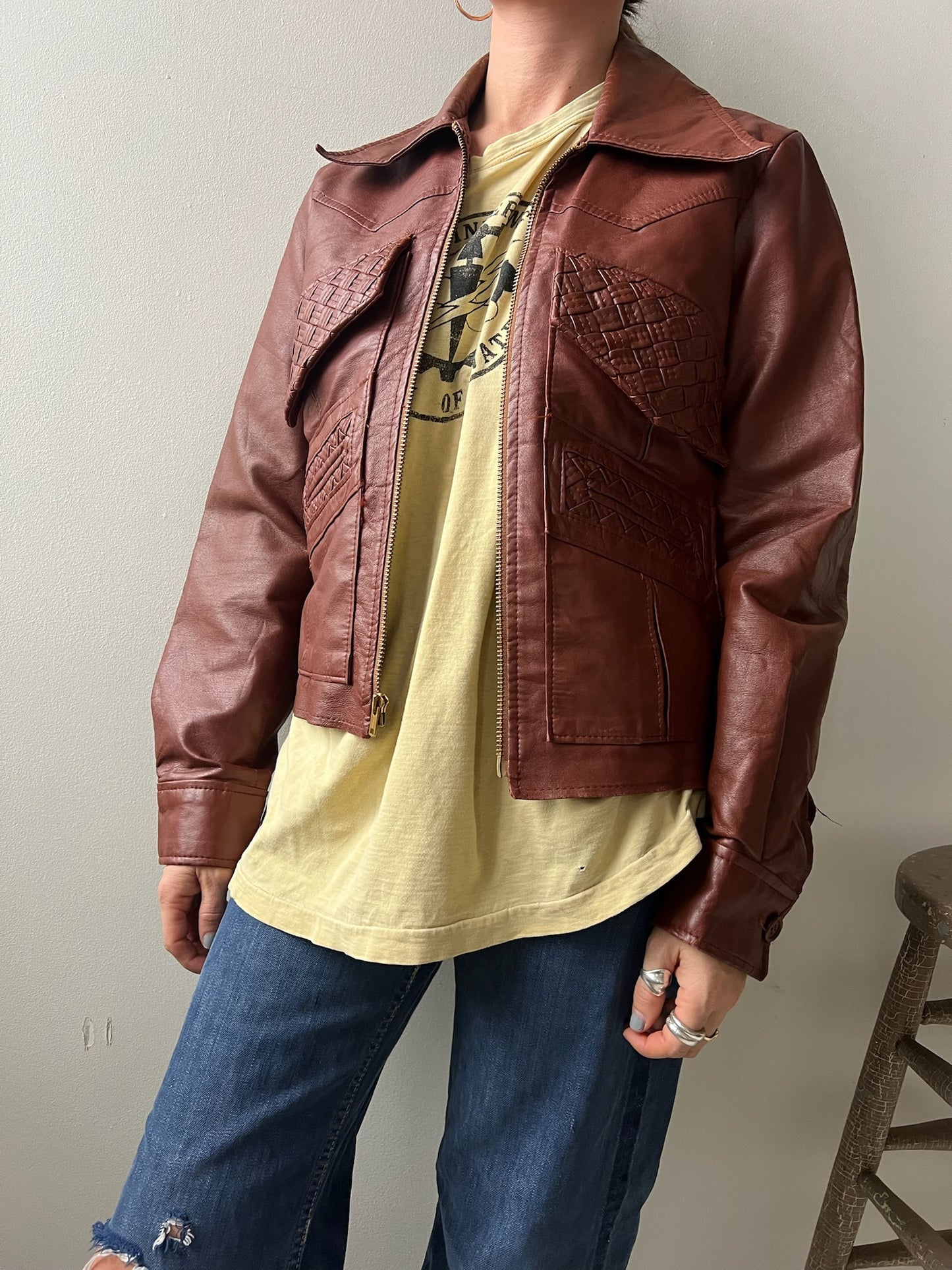 70s Brown Pleather Jacket
