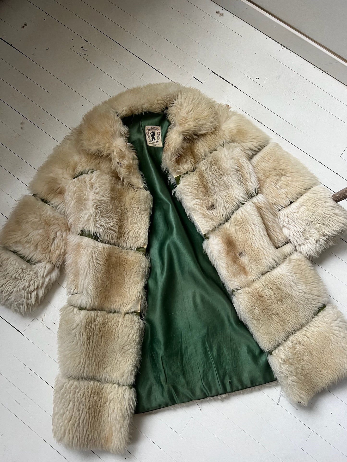 Long Tiered Shearling Jacket
