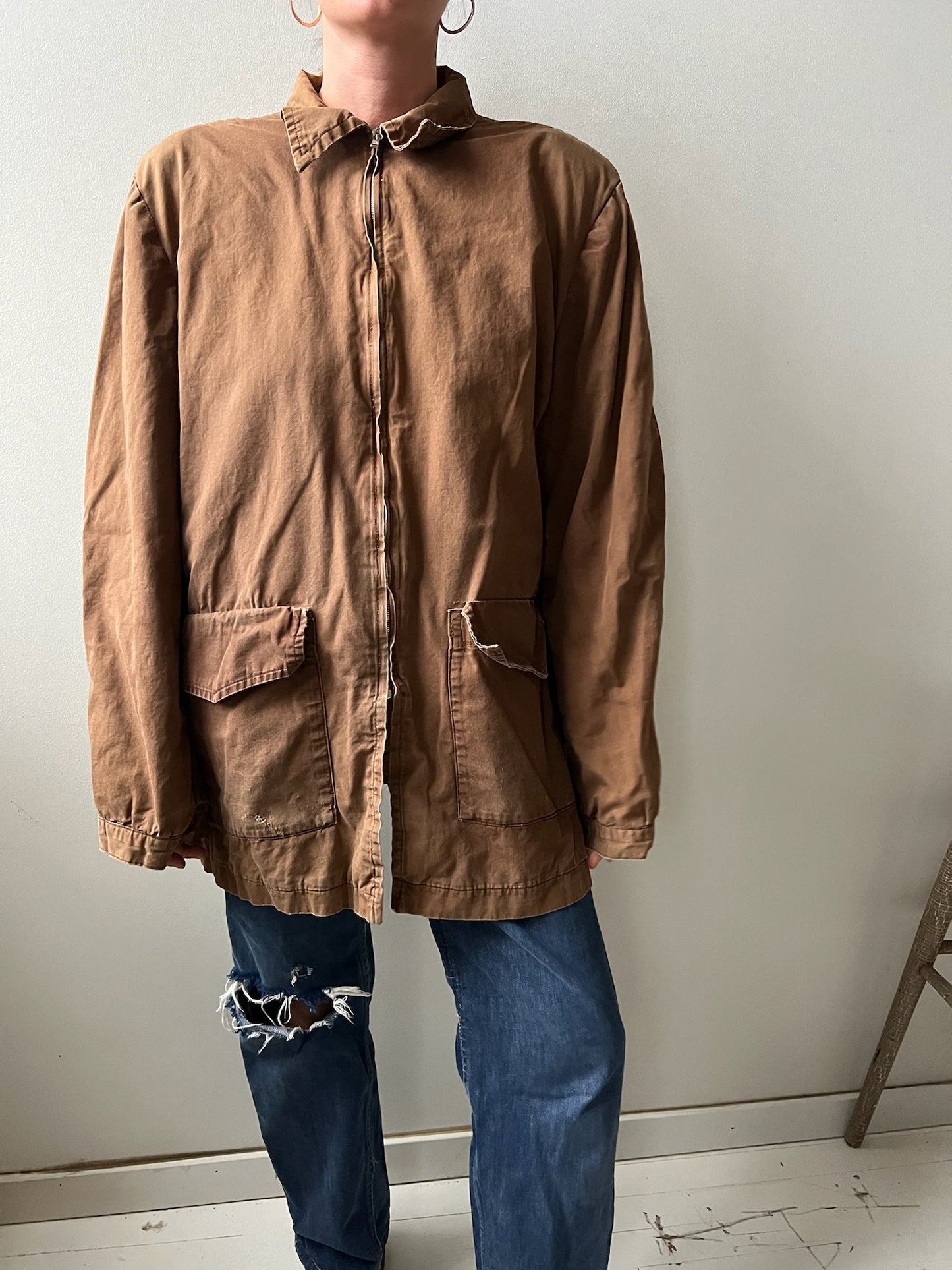 Brown Chore Zip-up Jacket