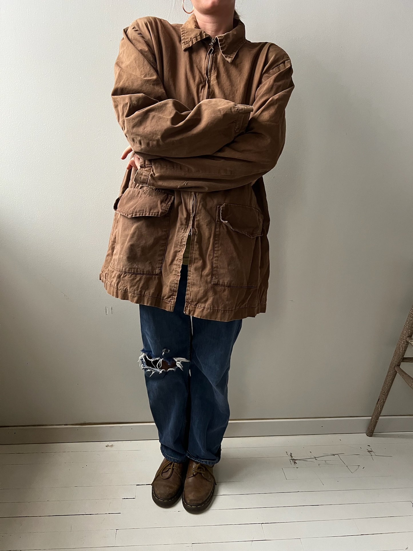Brown Chore Zip-up Jacket
