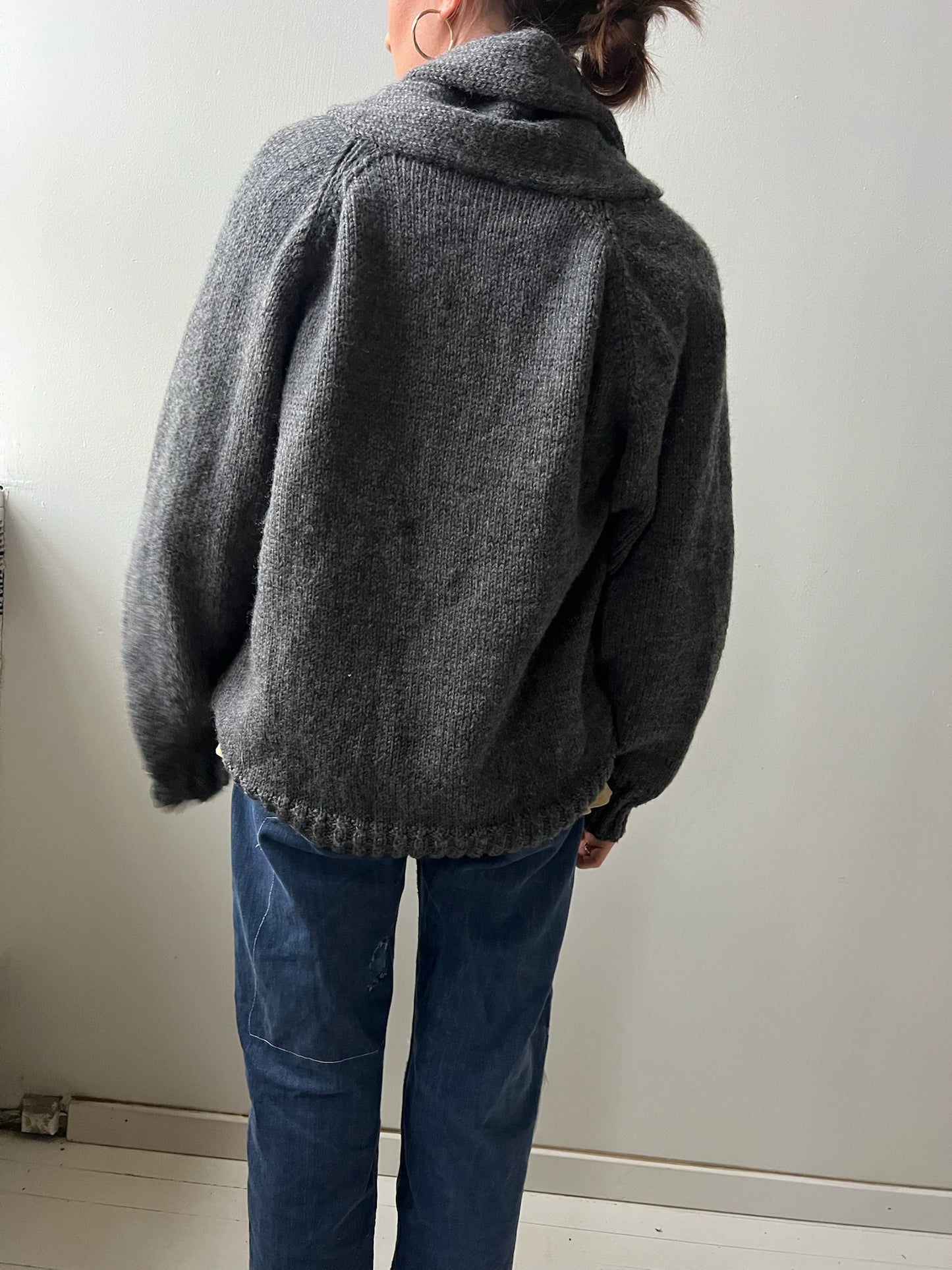 Heather Grey Handmade Knit Pulllover