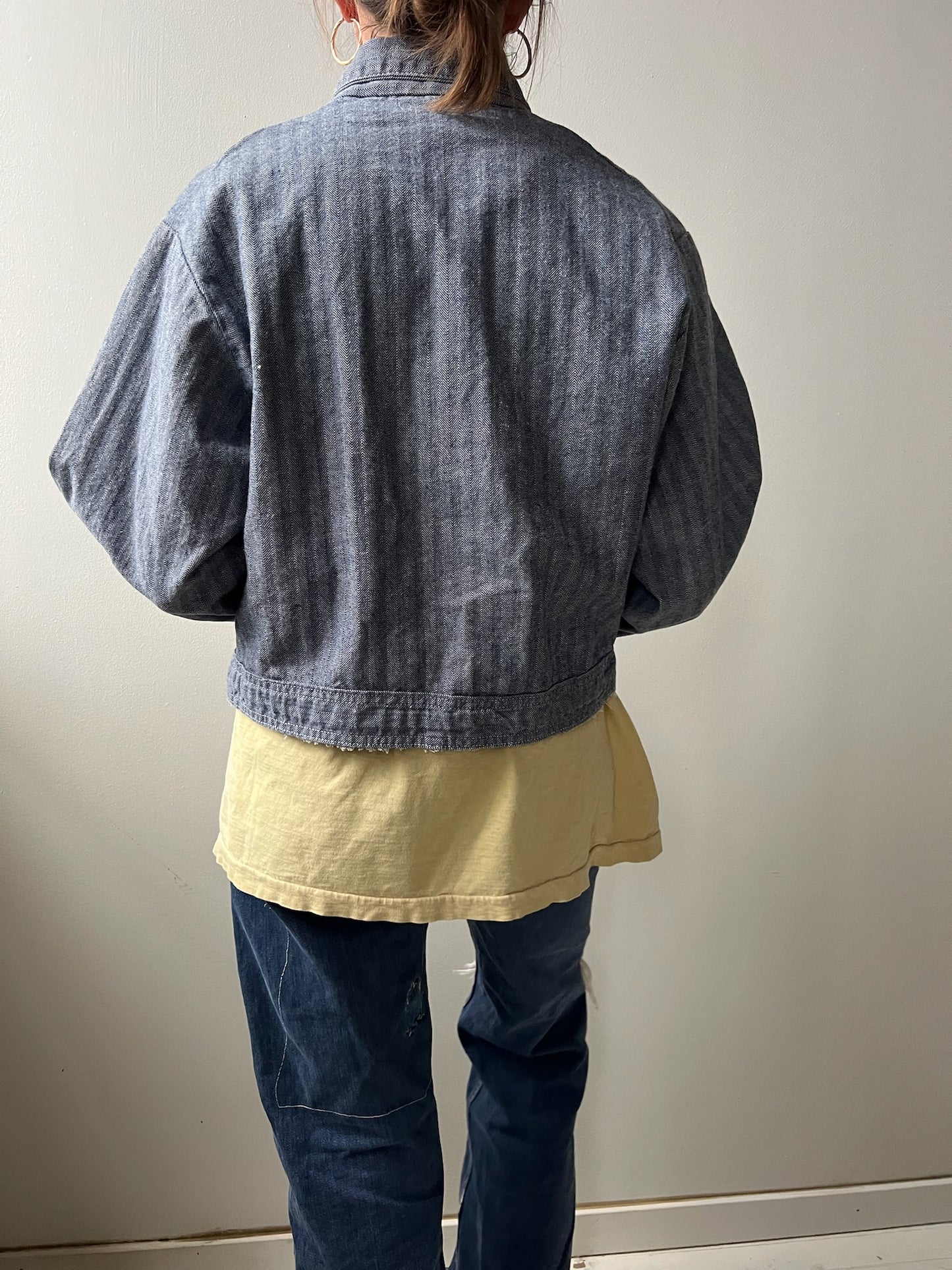 Cropped Twill Workwear Jumpsuit