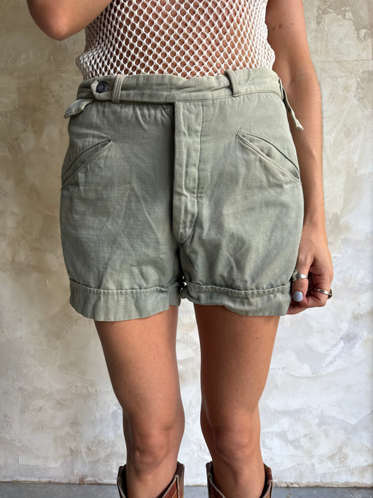 Celery Green Military Shorts