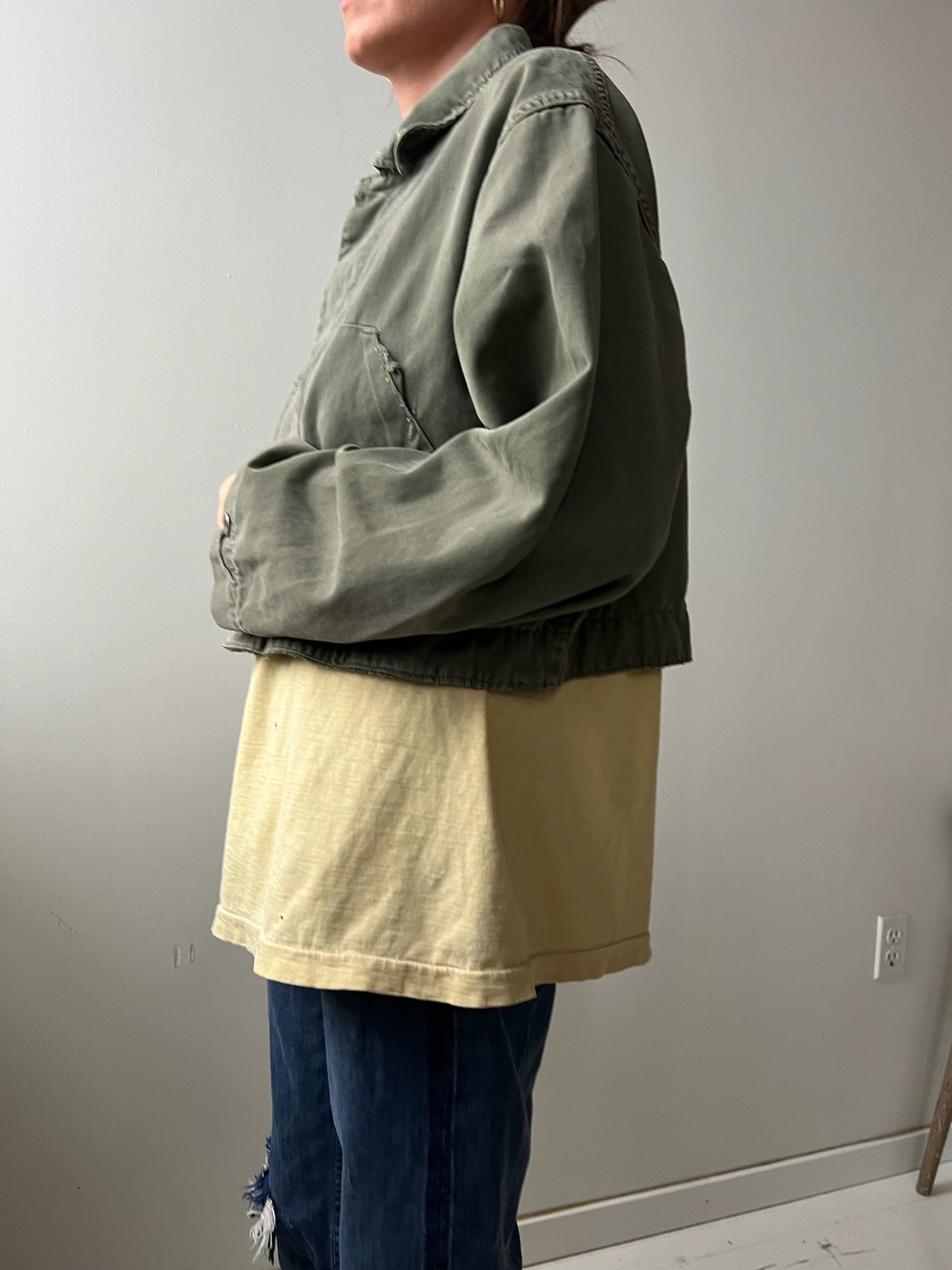 Cropped Green/Grey Coveralls