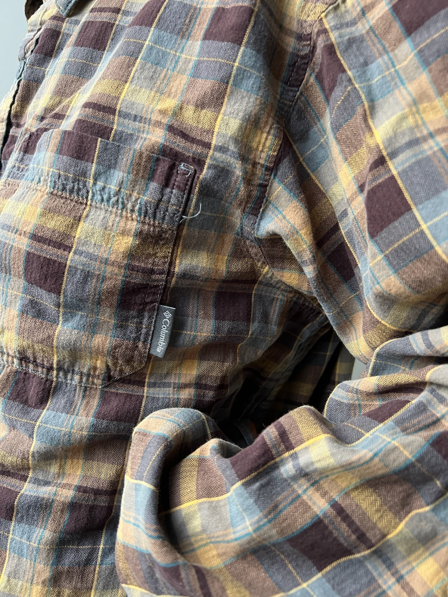 Brown + Yellow + Grey Plaid Shirt