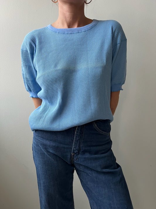 Sky Blue Cropped Henley