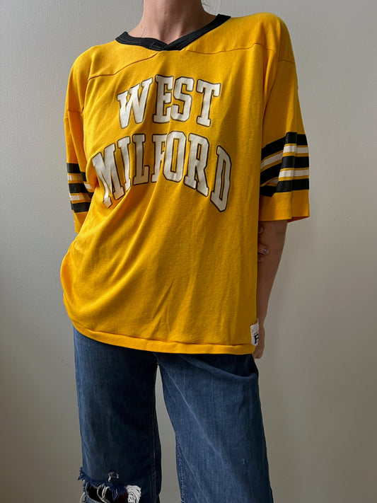 Yellow + Black Varsity Tee