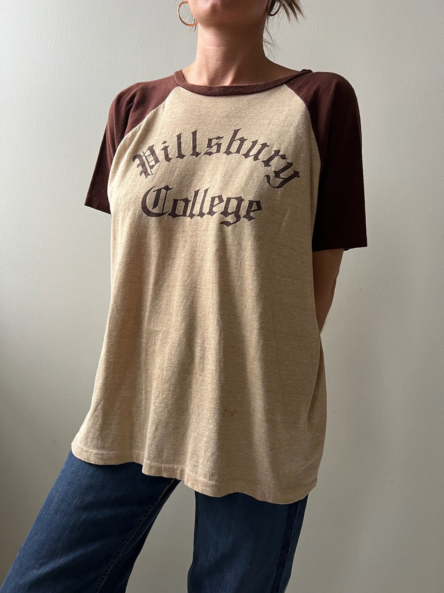Two-toned Brown College Tee