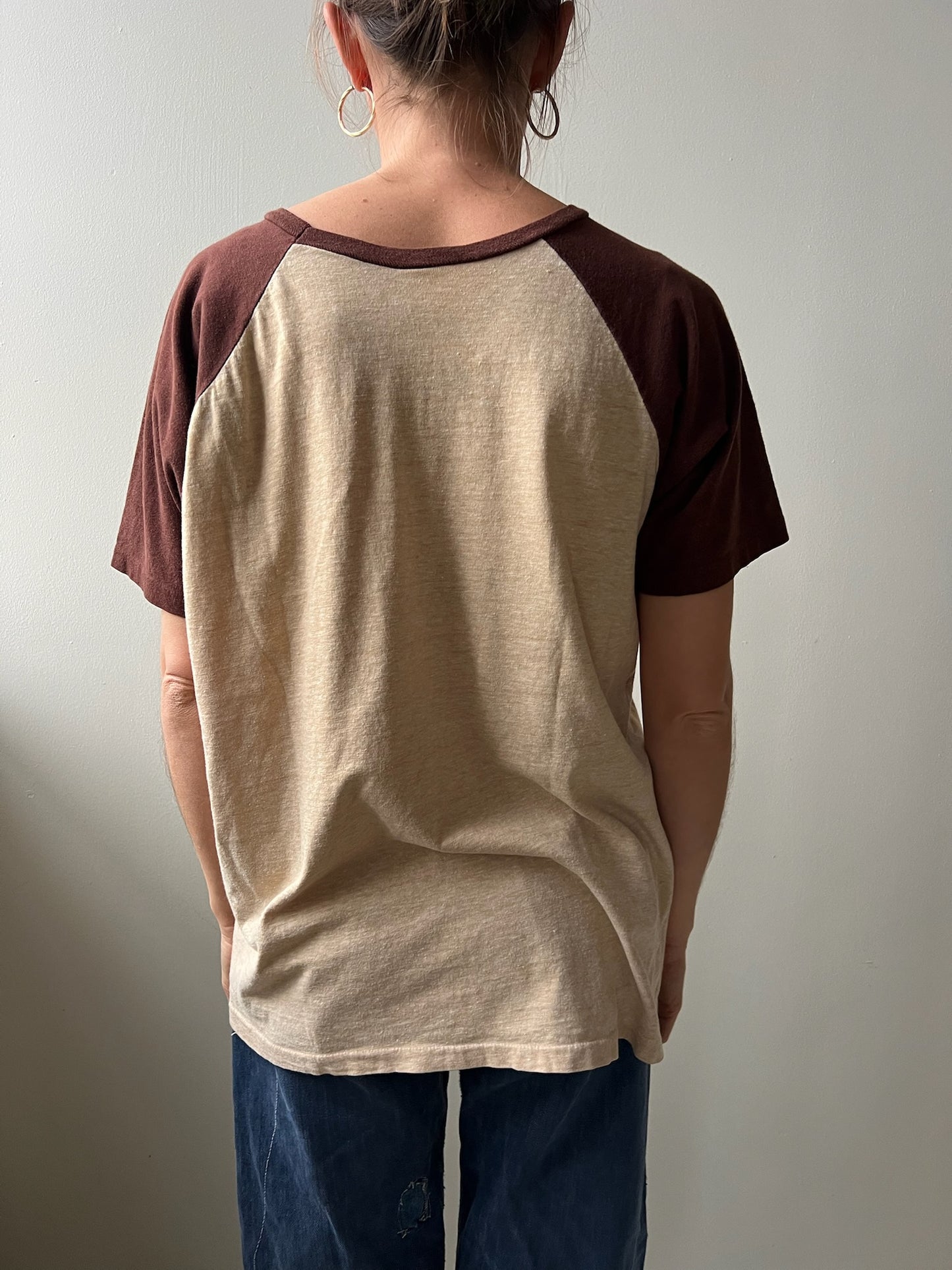 Two-toned Brown College Tee