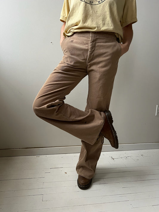 70s Tan Corduroy Flares