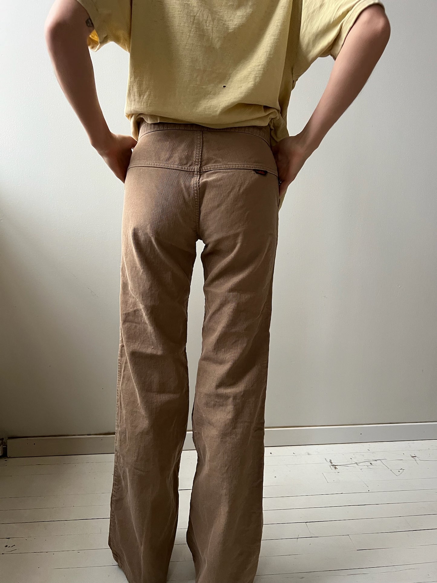 70s Tan Corduroy Flares