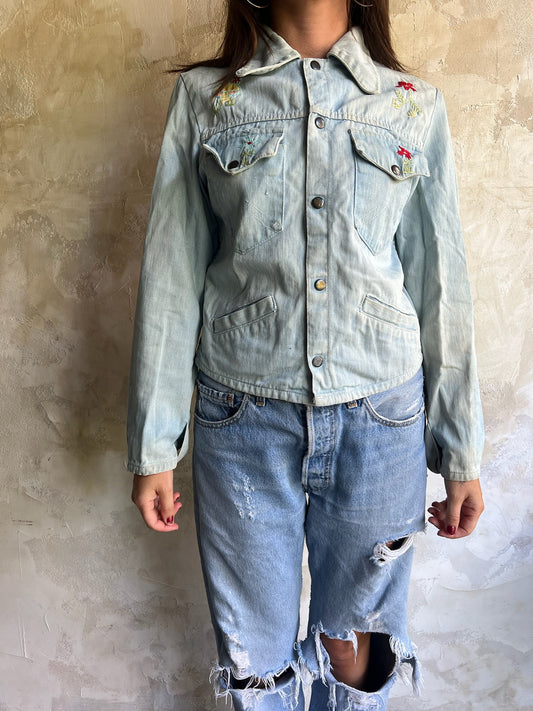 70s Embroidered Denim Jacket