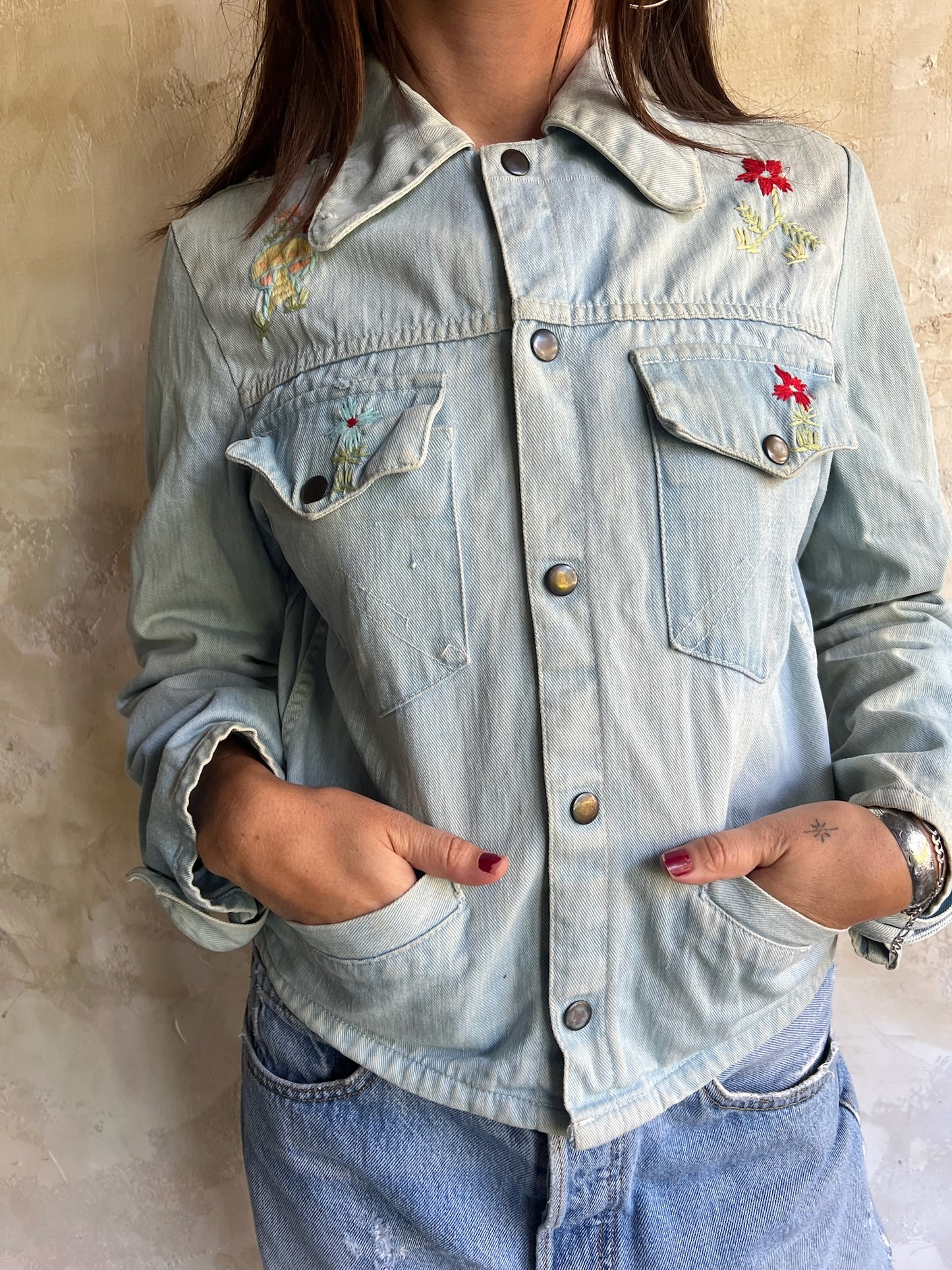 70s Embroidered Denim Jacket
