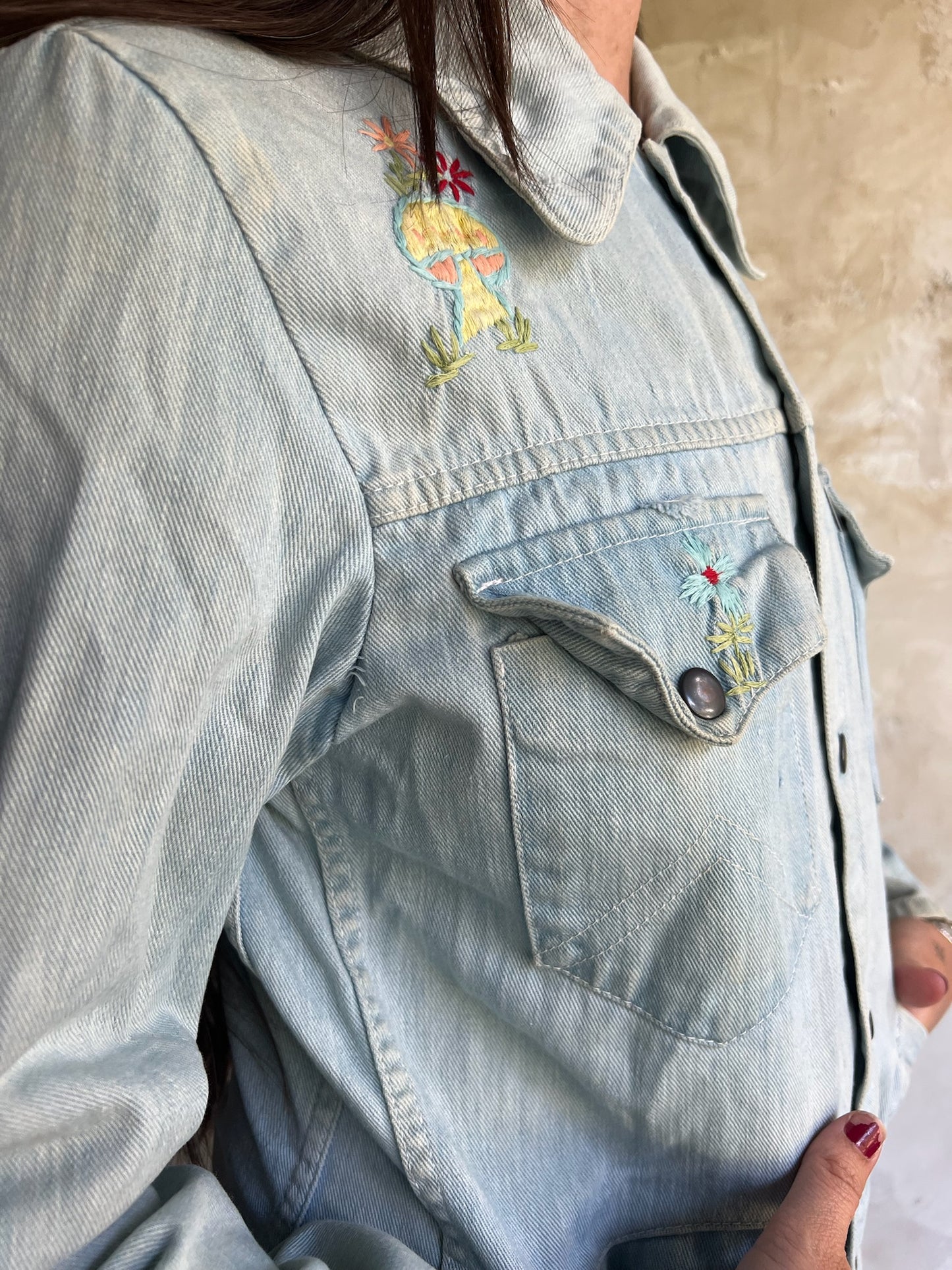 70s Embroidered Denim Jacket