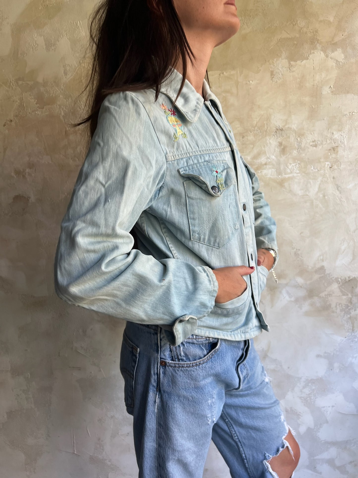 70s Embroidered Denim Jacket