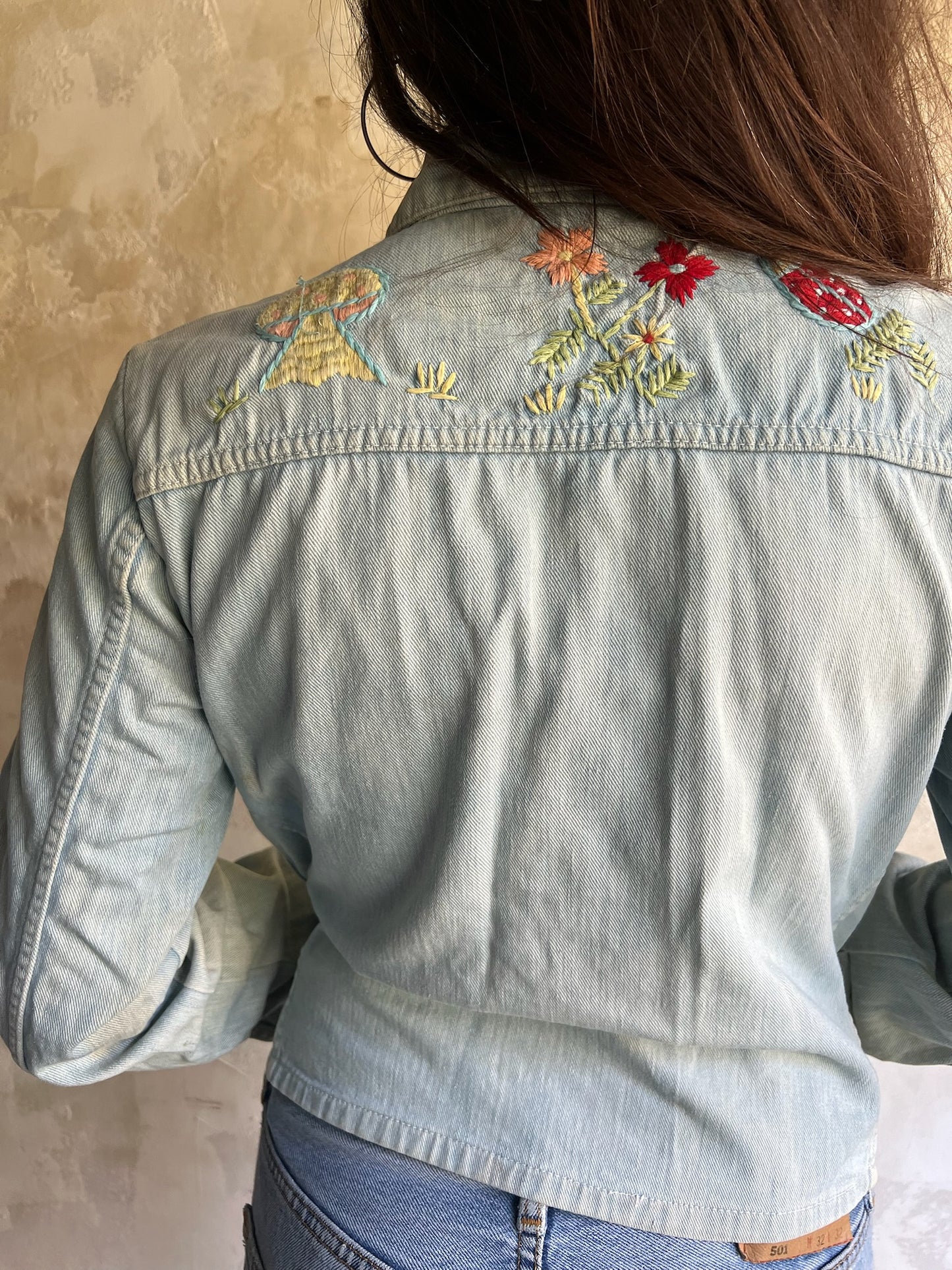 70s Embroidered Denim Jacket