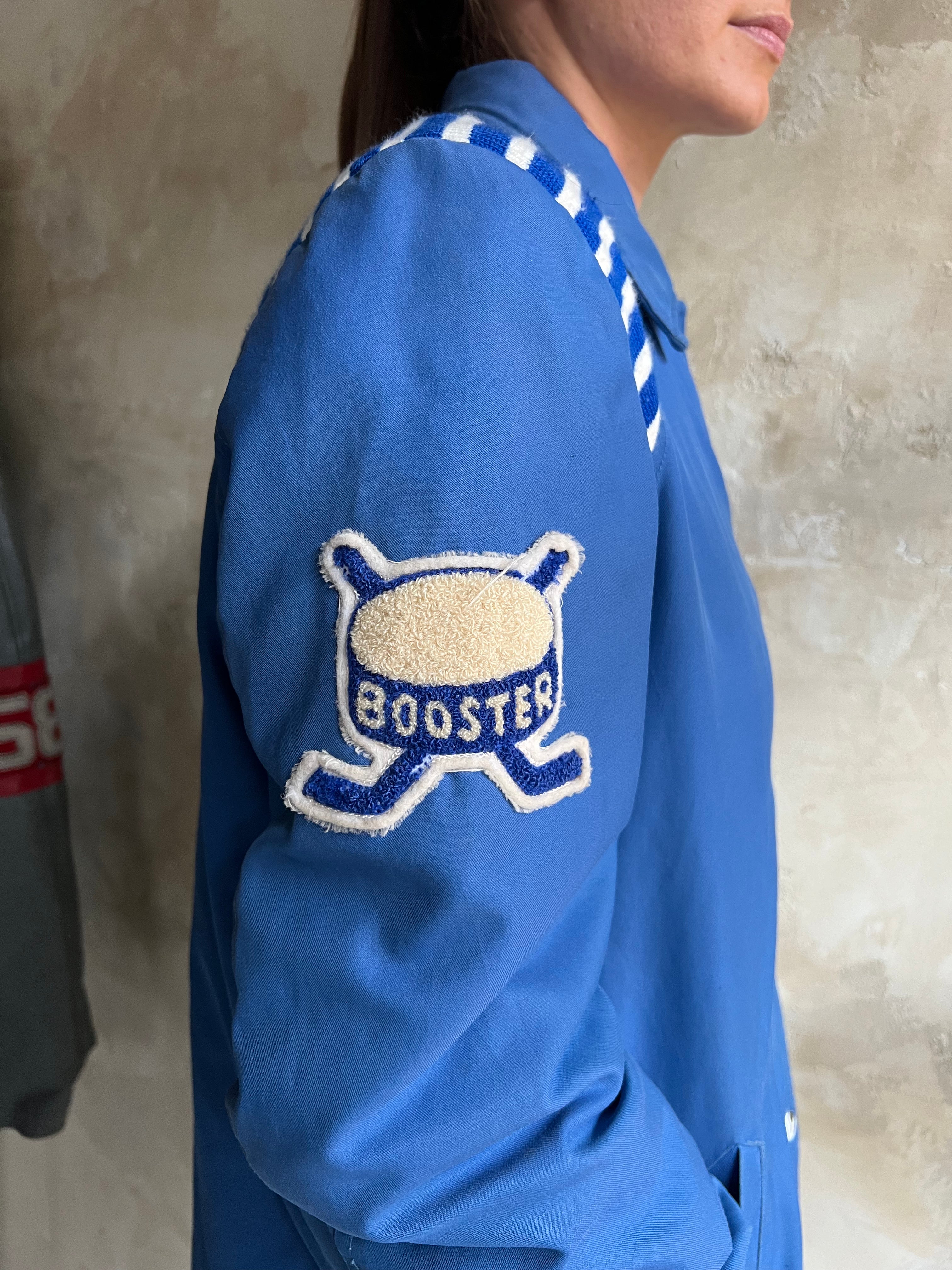 Blue 1970's Dromore Champs Varsity Hockey Jacket