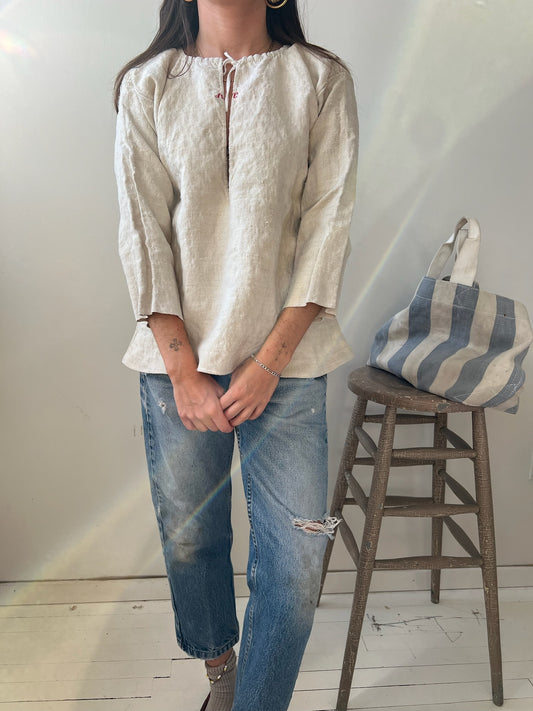 Natural Linen Edwardian Blouse 10