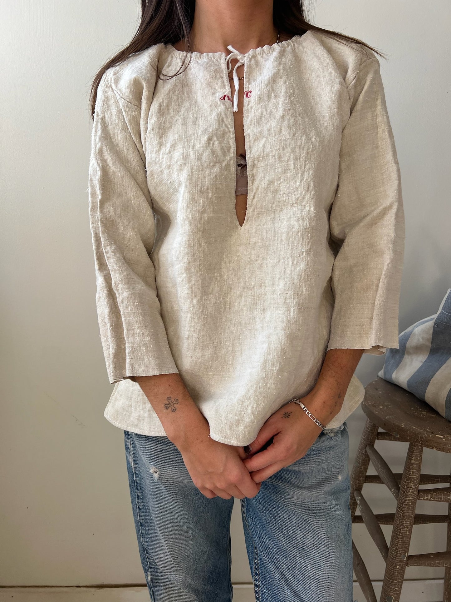 Natural Linen Edwardian Blouse 10