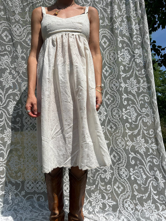 Cream Eyelet Dress