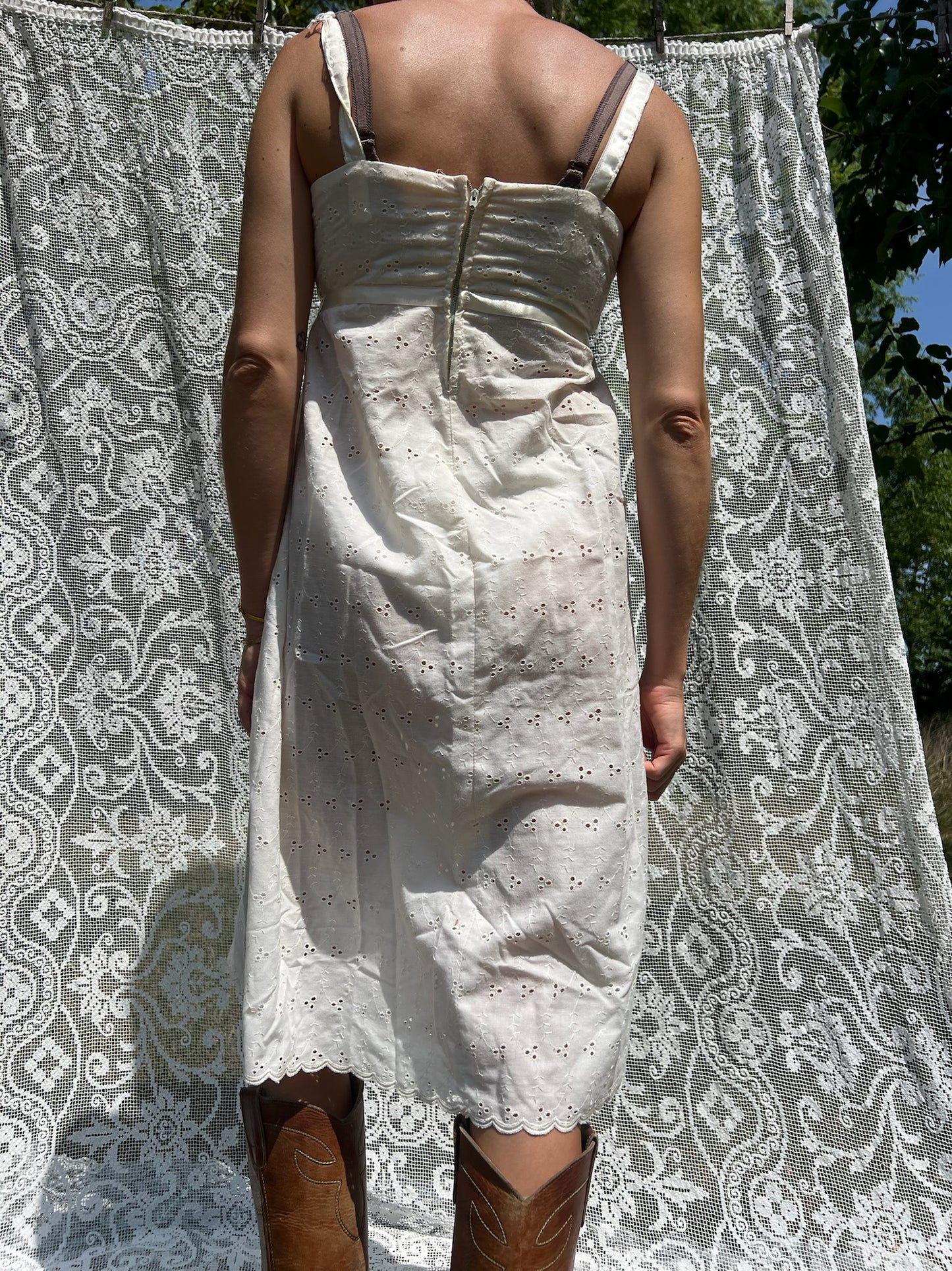Cream Eyelet Dress