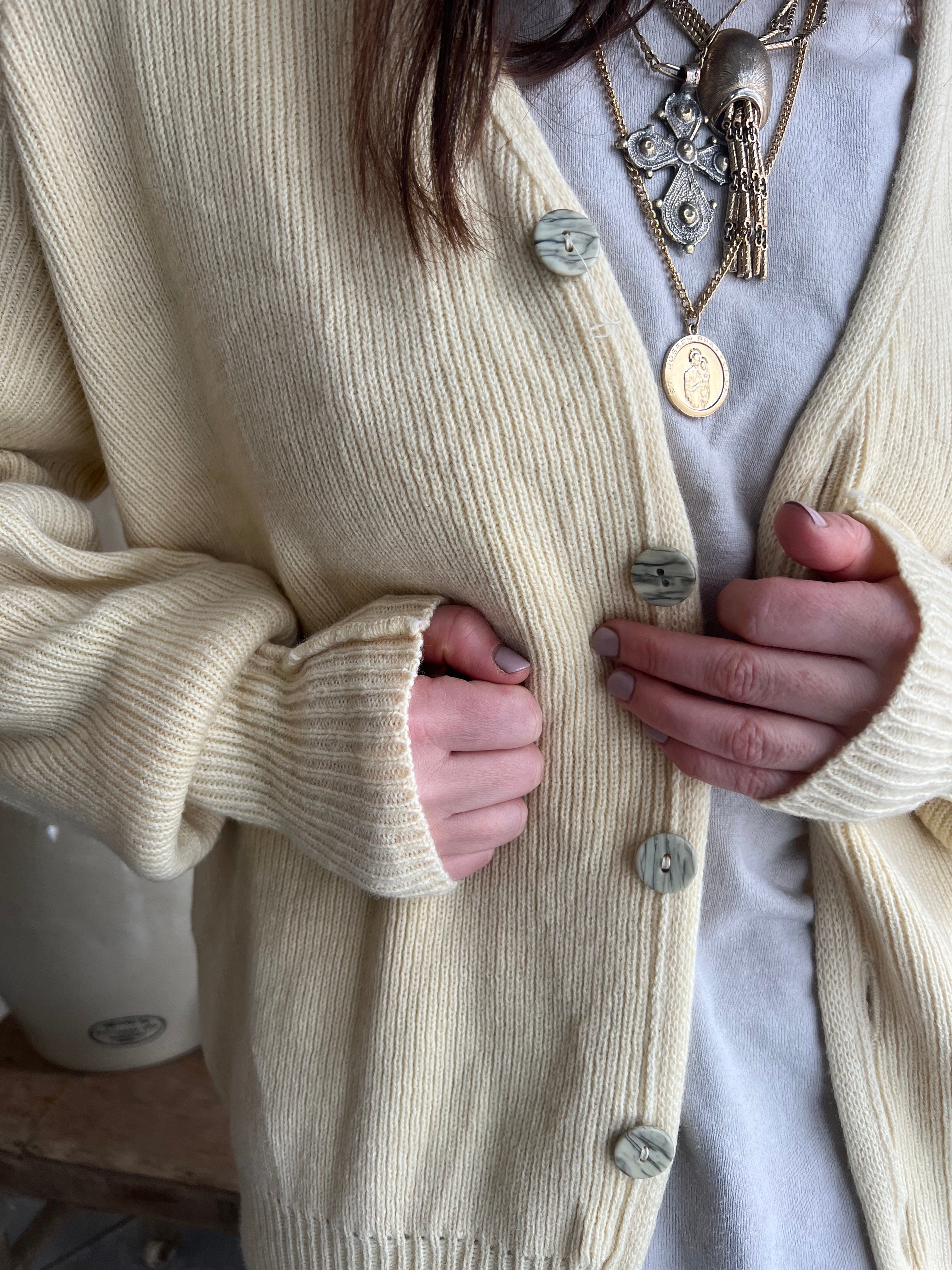 Butter Cream Ribbed Cardigan