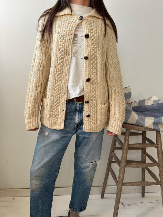 Irish Fisherman Wool Cardigan