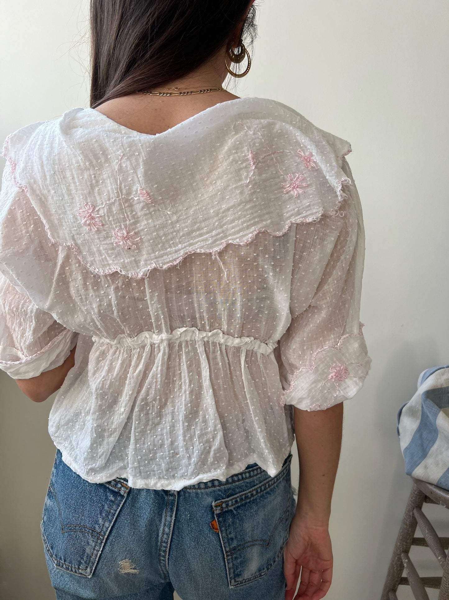 Antique Victorian White Cotton Blouse