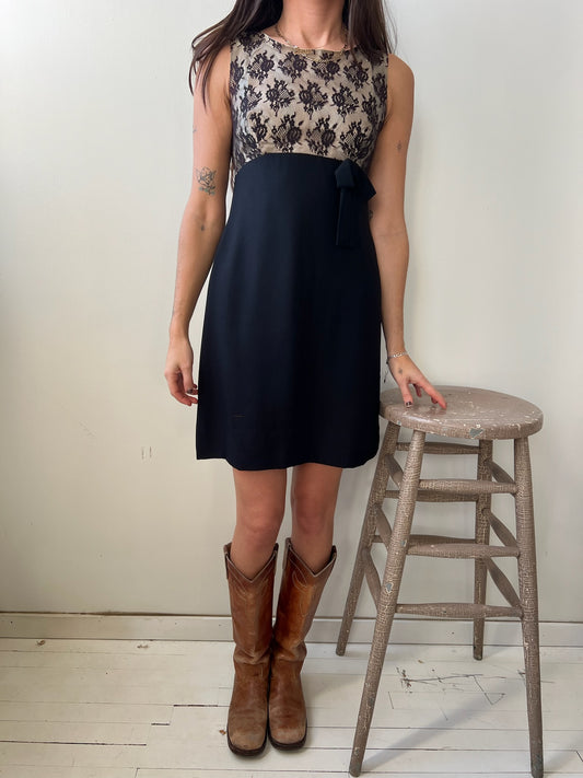 Black Lace Mini Party Dress