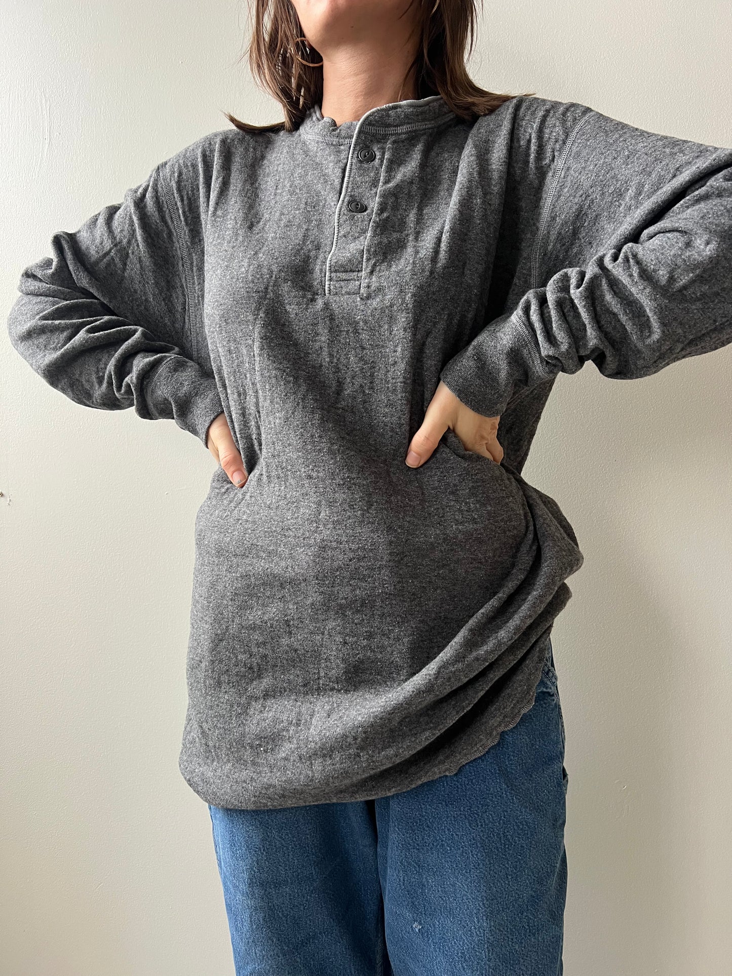 Grey Two Ply Grey Henley