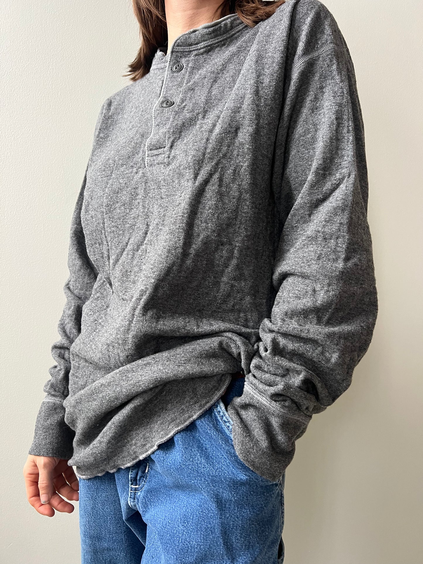 Grey Two Ply Grey Henley