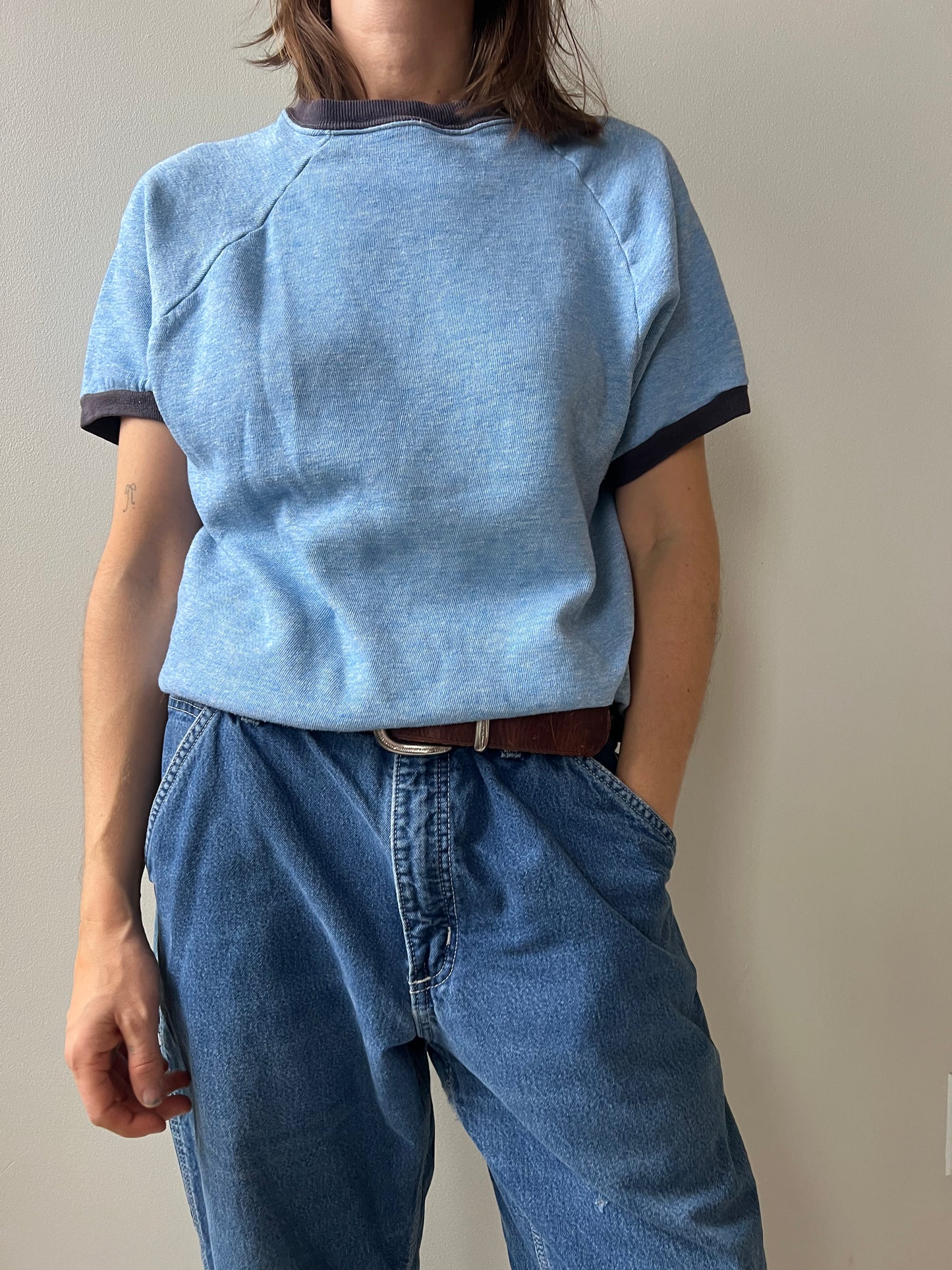 Two-Toned Blue Fleece Ringer